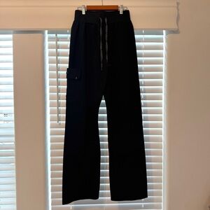 Jaanuu Black Wide Leg Small Tall Scrub Pants Side Pocket S